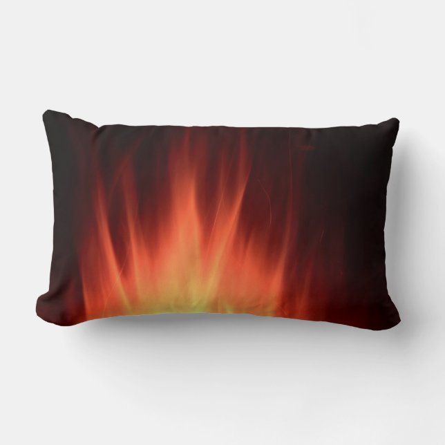 Cojín Lumbar Ilustracion de fuego rojo (Anverso)