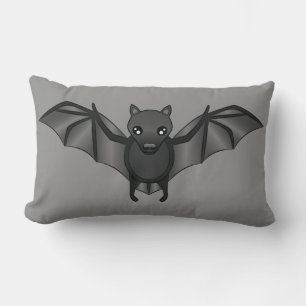 Cojín Lumbar Ilustración de Halloween de murciélago de dibujos 