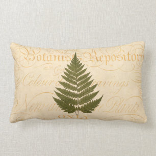 Cojín Lumbar Ilustracion de la hoja del helecho del verde verde