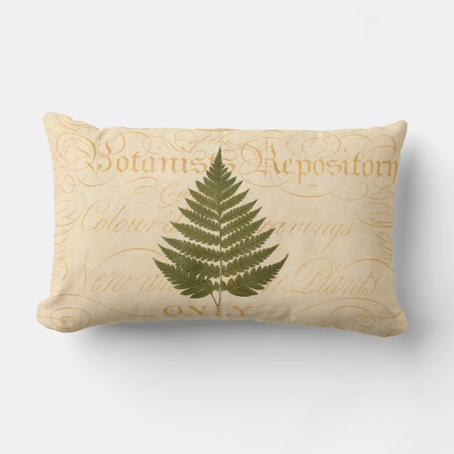 Cojín Lumbar Ilustracion de la hoja del helecho del verde verde (Anverso)