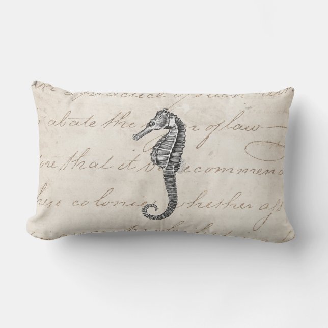 Cojín Lumbar Ilustracion hawaiano del caballo de mar de los (Anverso)