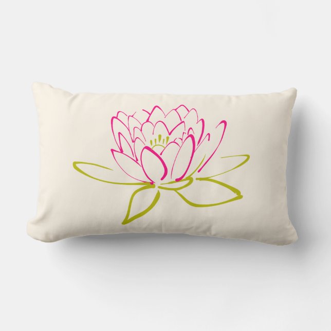 Cojín Lumbar Ilustracion Lotus Flower / Water Lily (Anverso)