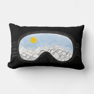 Cojín Lumbar Ilustracion Ski Goggles Mountain View