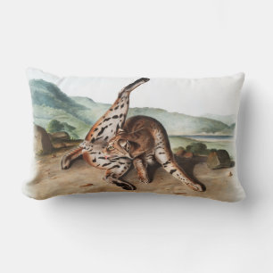 Cojín Lumbar Ilustracion Texan Lynx (Lynx rufus var maculatus)