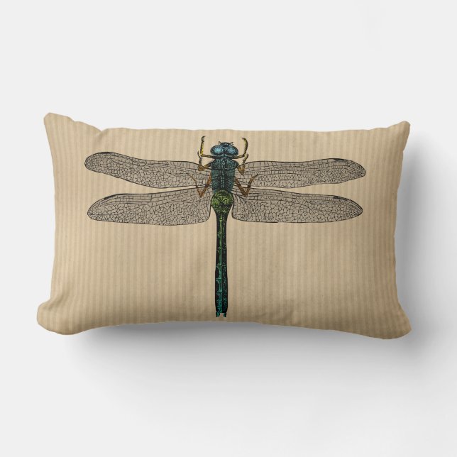 Cojín Lumbar Ilustracion Vintage Dragonfly (Anverso)