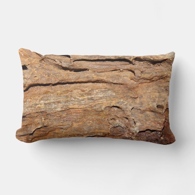 Cojín Lumbar Imagen de la madera fosilizada (Anverso)