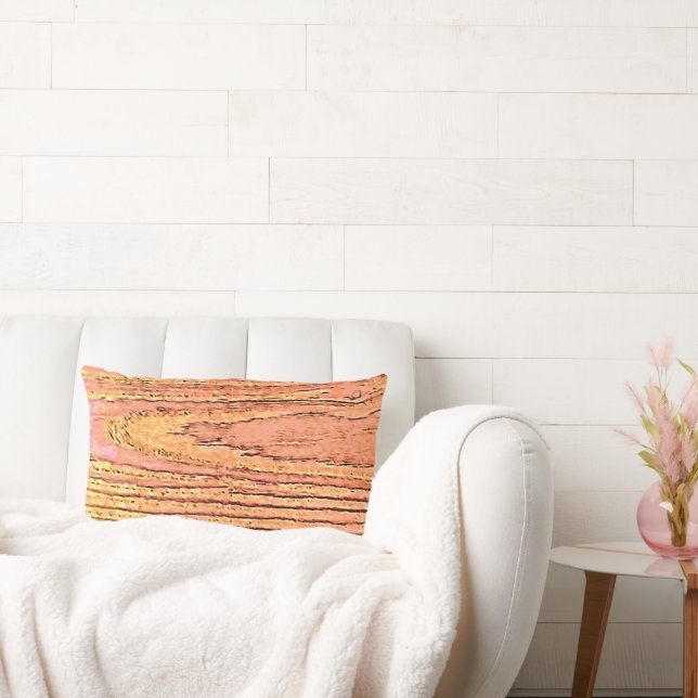 Cojín Lumbar imitación de madera rústica y amante de la natural (Sofá)