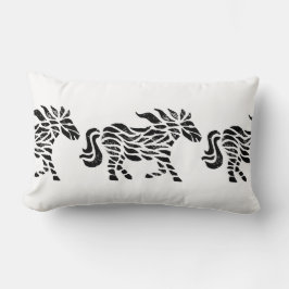 Cojín Lumbar Impresión abstracta de bloques de madera de caball