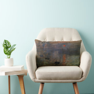 Cojín Lumbar Impresión Amanecer de Claude Monet, Arte Vintage