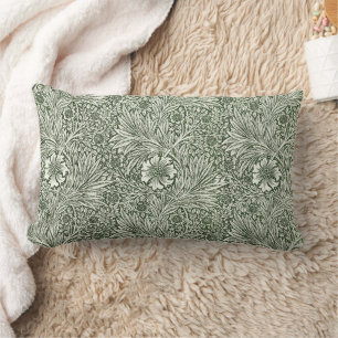 Cojín Lumbar Impresión artística floral verde caléndula de Will