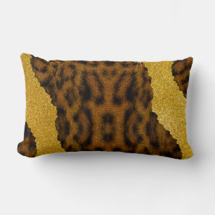 Cojín Lumbar Impresión de animal de cuero bonito de leopardo co
