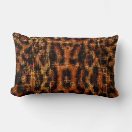 Cojín Lumbar Impresión de animal de leopardo grunge deteriorado