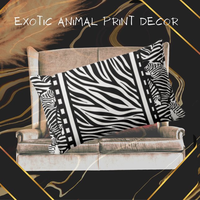 Cojín Lumbar Impresión de cebra en blanco y negro (Subido por el creador)