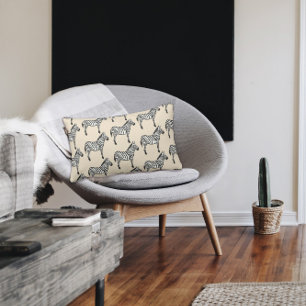 Cojín Lumbar Impresión de pintura de animales safari cebra