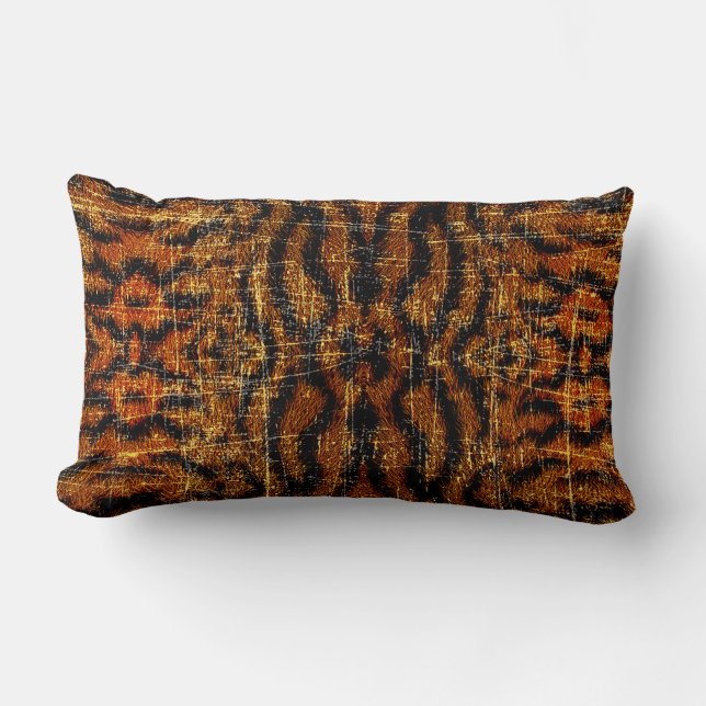 Cojín Lumbar Impresión en animales de tigre grunge alterados (Anverso)