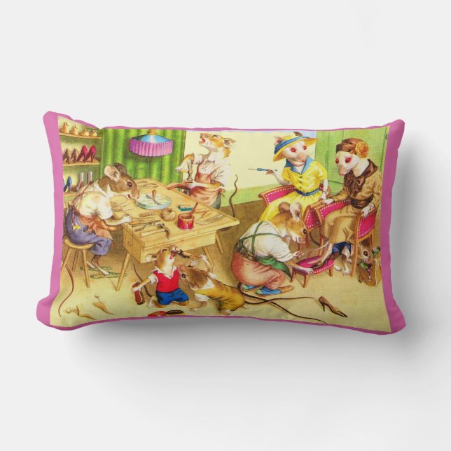 Cojín Lumbar Impresión en la tienda de zapatos y zapatillas par (Anverso)