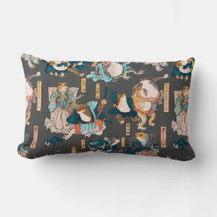 Cojín Lumbar Impresión en madera de rana japonesa Kuniyoshi Uki