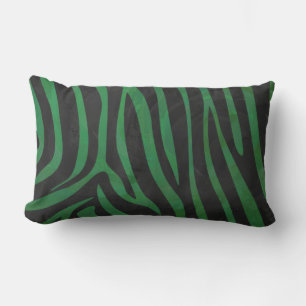 Cojín Lumbar Impresión en negro y verde cebra