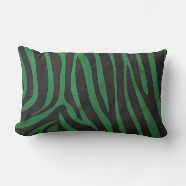Cojín Lumbar Impresión en negro y verde cebra (Anverso)