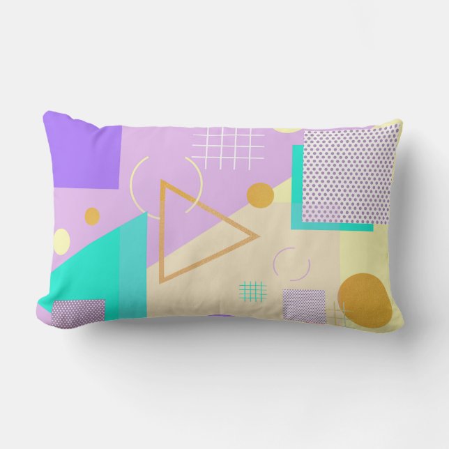 Cojín Lumbar Impresión geométrica amarilla (Anverso)