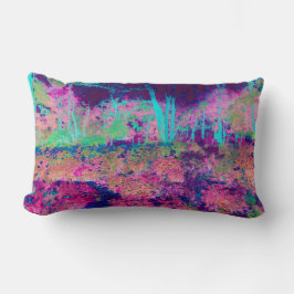 Cojín Lumbar Impresionante paisaje morado y rosa caliente