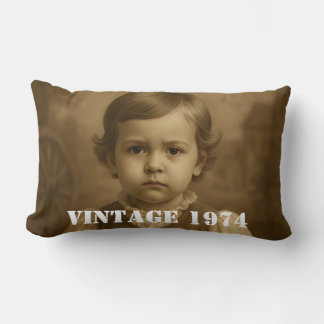 Cojín Lumbar Infancia personalizada doble foto Año Vintage