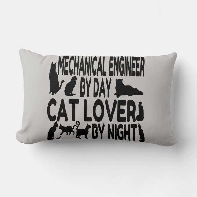 Cojín Lumbar Ingeniero Mecánico de Cat Lover (Anverso)