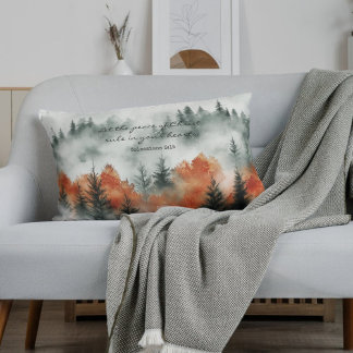 Cojín Lumbar Inspirational Bible Verse Colossians 3:15 Nature 