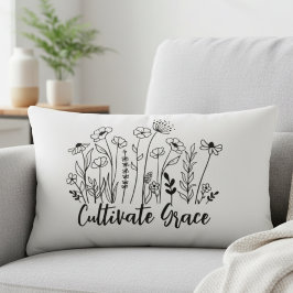 Cojín Lumbar Inspirational Throw Pillow - Cultivate Grace Flora