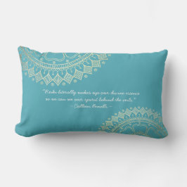 Cojín Lumbar Instructor de Meditación de Yoga Blue Gold Mandala