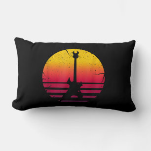 Cojín Lumbar Instrumento Guitar Sunset Electric Rock Music Love