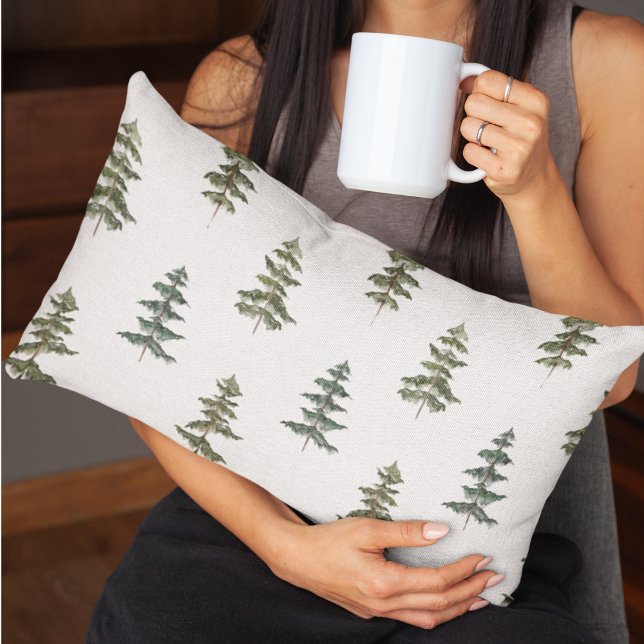 Cojín Lumbar Invierno de moda | Patrón de árbol de Navidad (Subido por el creador)