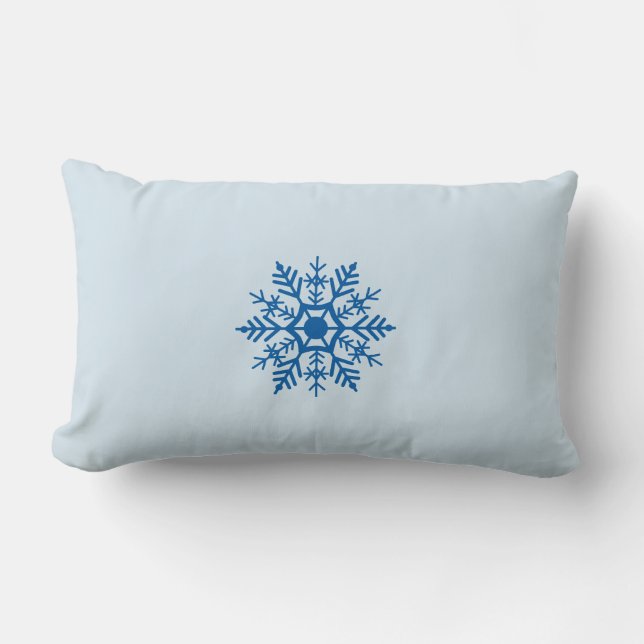 Cojín Lumbar Invierno del Motif Azul de Nieve (Anverso)