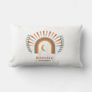 Cojín Lumbar Irradia Positividad Boho Celestial Sol Luna Botáni