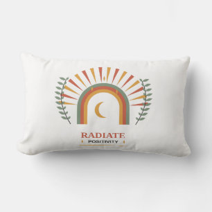 Cojín Lumbar Irradia Positividad Boho Celestial Sol Luna Botáni