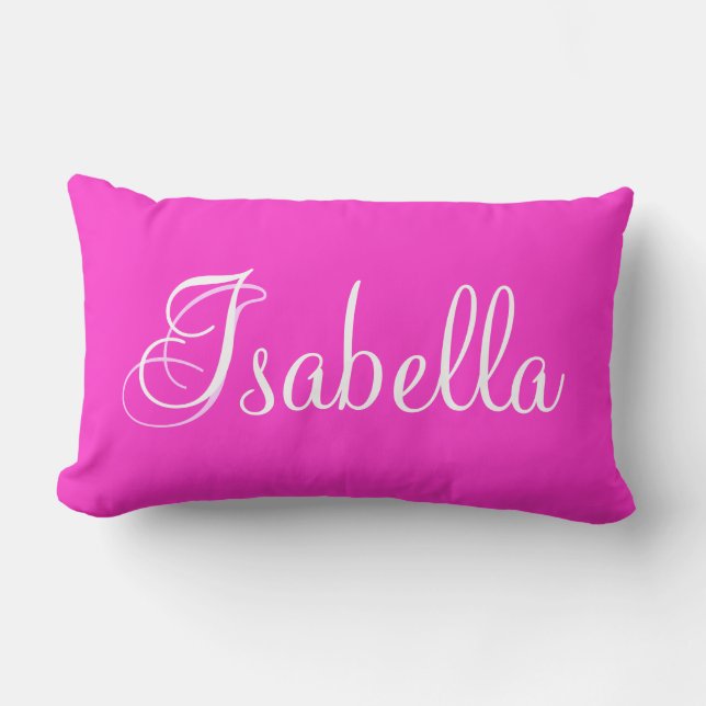 Cojín Lumbar Isabella Pink Lumbar Pillow Personalizada (Anverso)