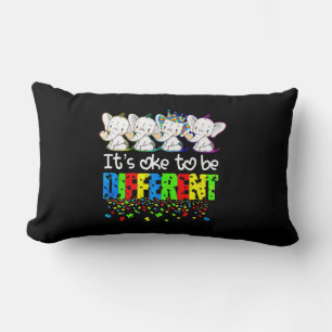 Cojín Lumbar It's Ok To Be Different Cute Elephant Autism Aware