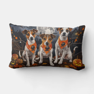 Cojín Lumbar Jack Russell Halloween Espeluznante