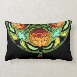 Cojín Lumbar Jardín de artesanos en colores otoñales - Monogram