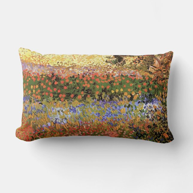 Cojín Lumbar Jardín de flores, Vincent van Gogh. (Anverso)
