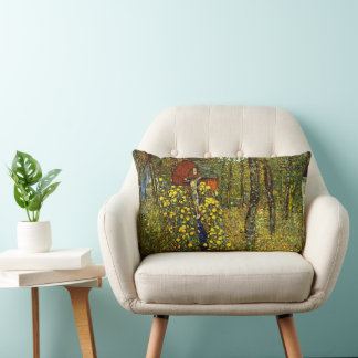 Cojín Lumbar Jardín de granja con crucifijo de Gustav Klimt