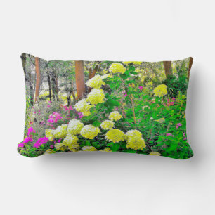 Cojín Lumbar Jardín de Hortensias Chartreuse Verde Limelight