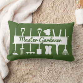 Cojín Lumbar Jardinero Maestro Moderno Verde Bosque y Blanco