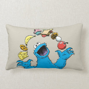 Cojín Lumbar Jarra vintage de Cookie Monster haciendo malabares