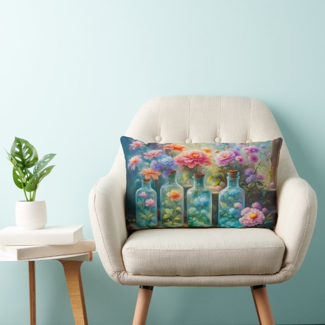 Cojín Lumbar Jarrones de flores llenos de flores impresionantes (Silla)