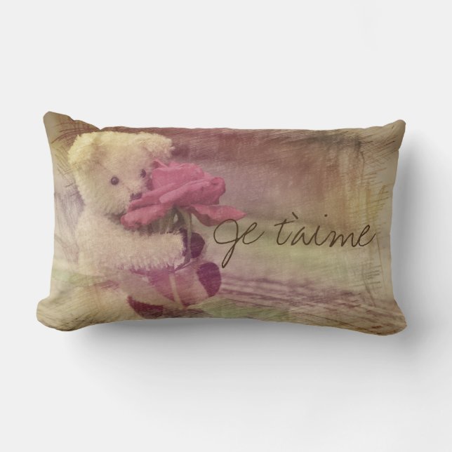 Cojín Lumbar Je T'Aime Teddy Bear Dreaming (Anverso)