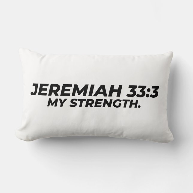 COJÍN LUMBAR JEREMIAH 33:3 - MI FUERZA. (Anverso)