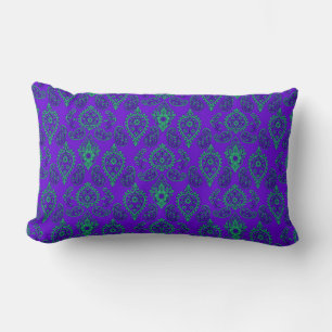 Cojín Lumbar Jewel-Tone Ornate Paisley Design