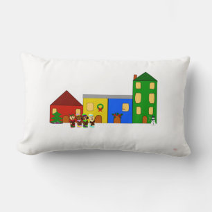 Cojín Lumbar Jingle Claws Train Town Christmas Throw