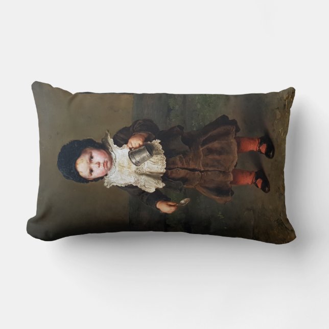 Cojín Lumbar Joven Chica con una copa vacía (Ludwig Knaus) (Anverso)